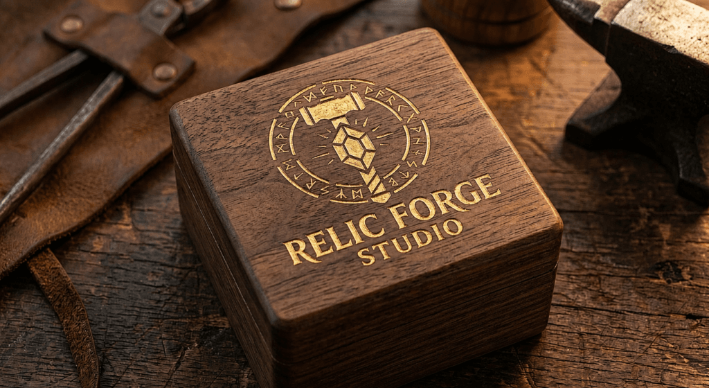 Wooden Relic Forge Studio jewelry box