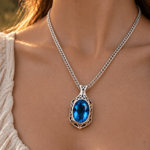 Elven Vail Pendant Blue Topaz