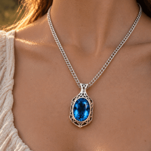 Elven Vail Pendant Blue Topaz
